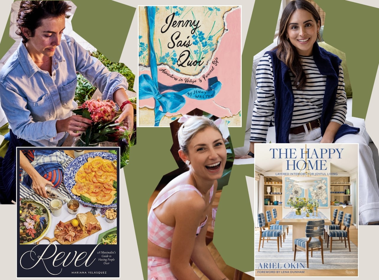 A collage of colorful books and the authors