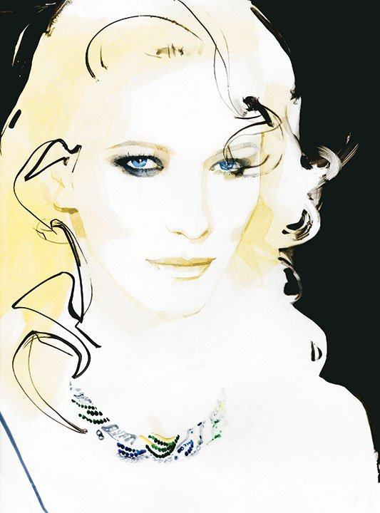 Cate Blanchett, one of the subjects of illustrator David Downton.