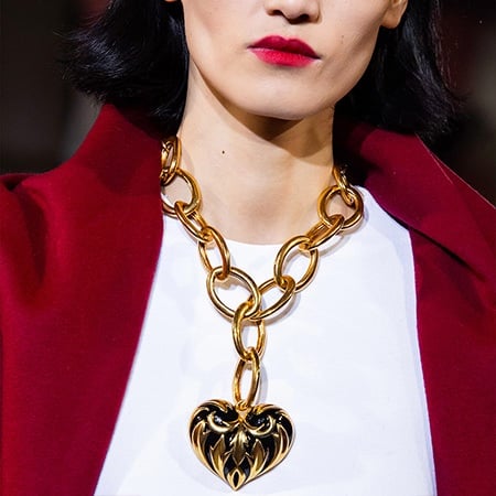 Chanel CC Open Heart Pendant Necklace (Gold Tone)