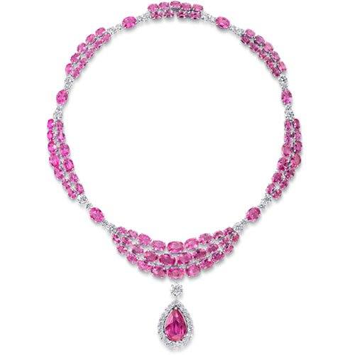 GRAFF, PINK SAPPHIRE AND DIAMOND PENDANT-NECKLACE 格拉夫