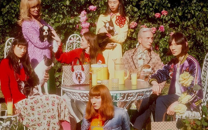 An image from Gucci's Year of the Dog campaign, photographed by Petra Collins.