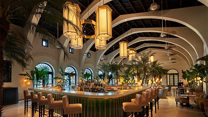La Sirenuse's Champagne Bar offers a menu of unique and classic cocktails, as well as the largest selection of Champagne in South Florida.