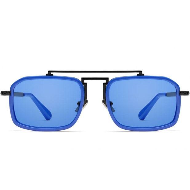 Rosie x MF Resort 2018 Aviators in black matte and electric blue.