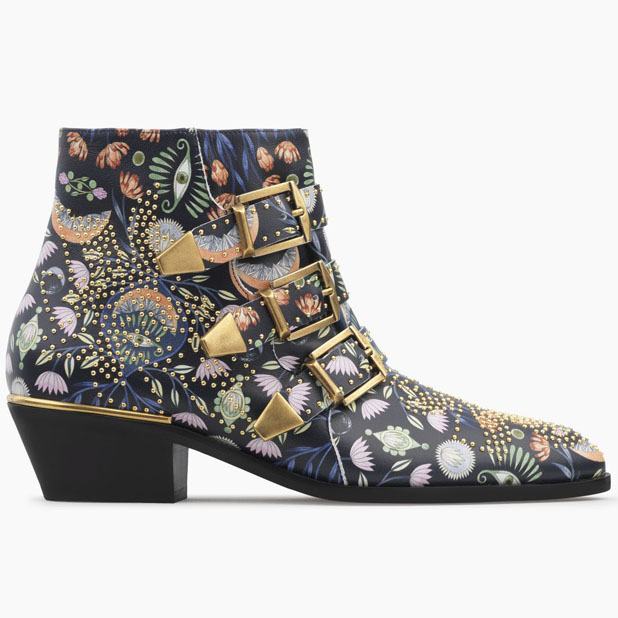 Chloé - Susanna ankle boot with an artistic print on nappa calfskin.