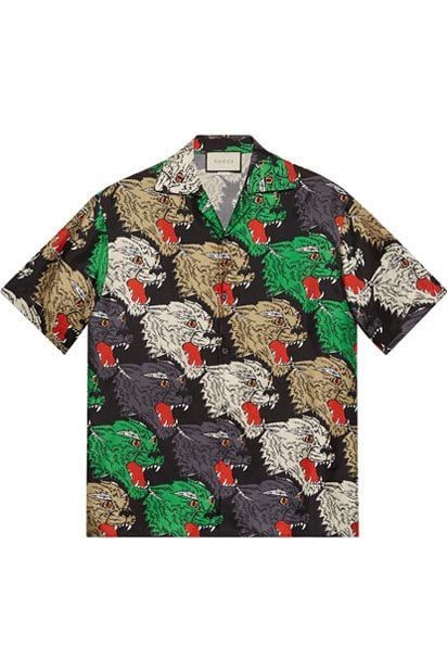 Gucci - Panther Face Bowling Shirt.