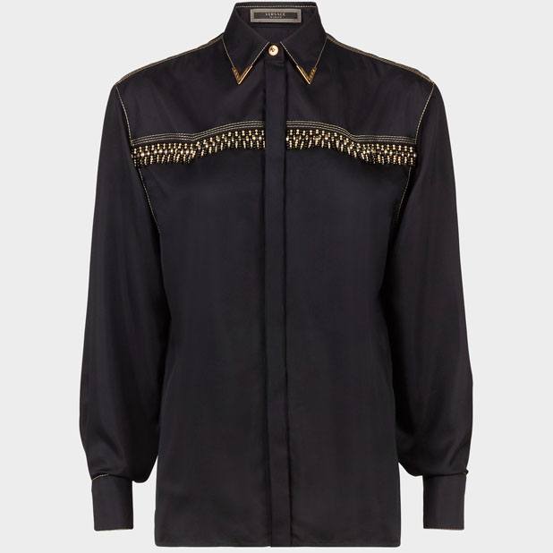 Versace - Fringe Cowboy silk blouse.
