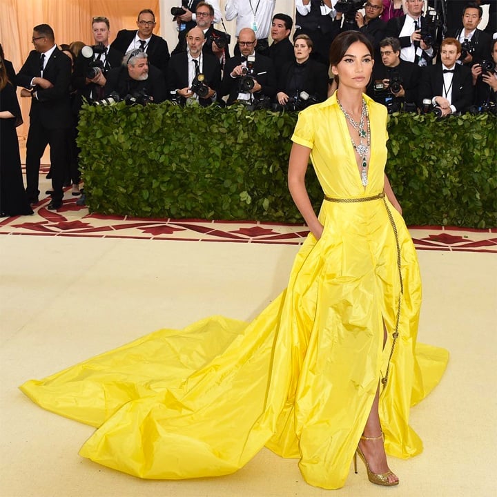 Lily Aldridge in a stunning Ralph Lauren at the Met Gala.