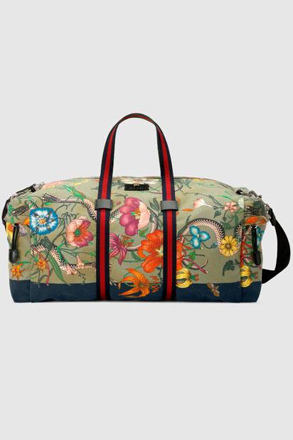 Gucci - Flora Snake print duffle.