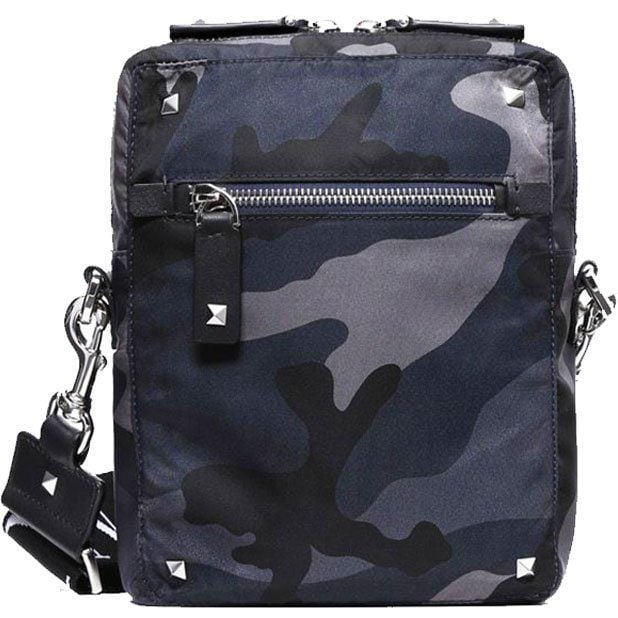 VLTN camo crossbody bag.