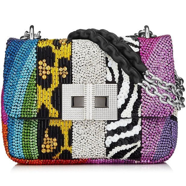 Embroidered patchwork small Natalia bag available at Neiman Marcus Bal Harbour.