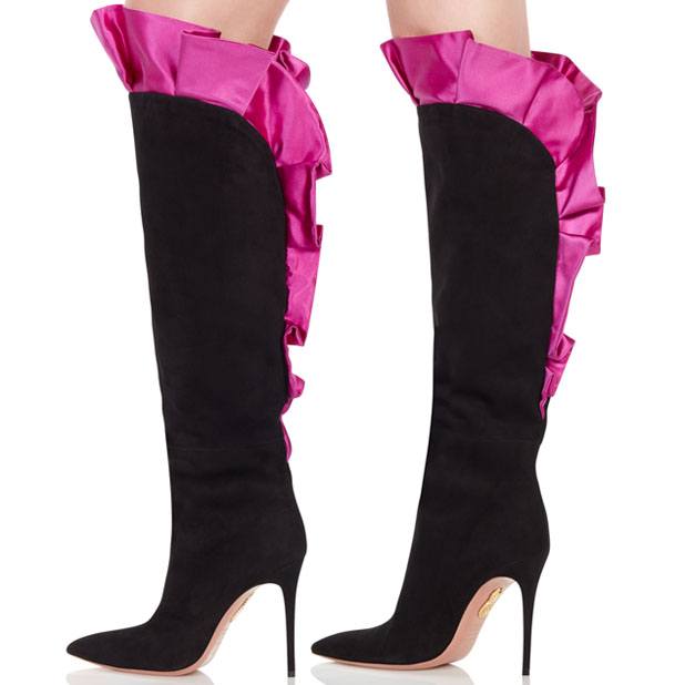 Knee-high Eiffel boot.