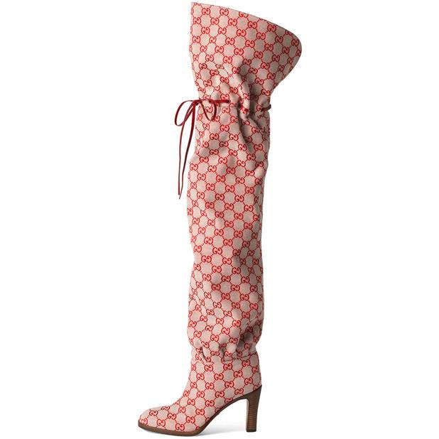 GG Canvas over-the-knee boot.