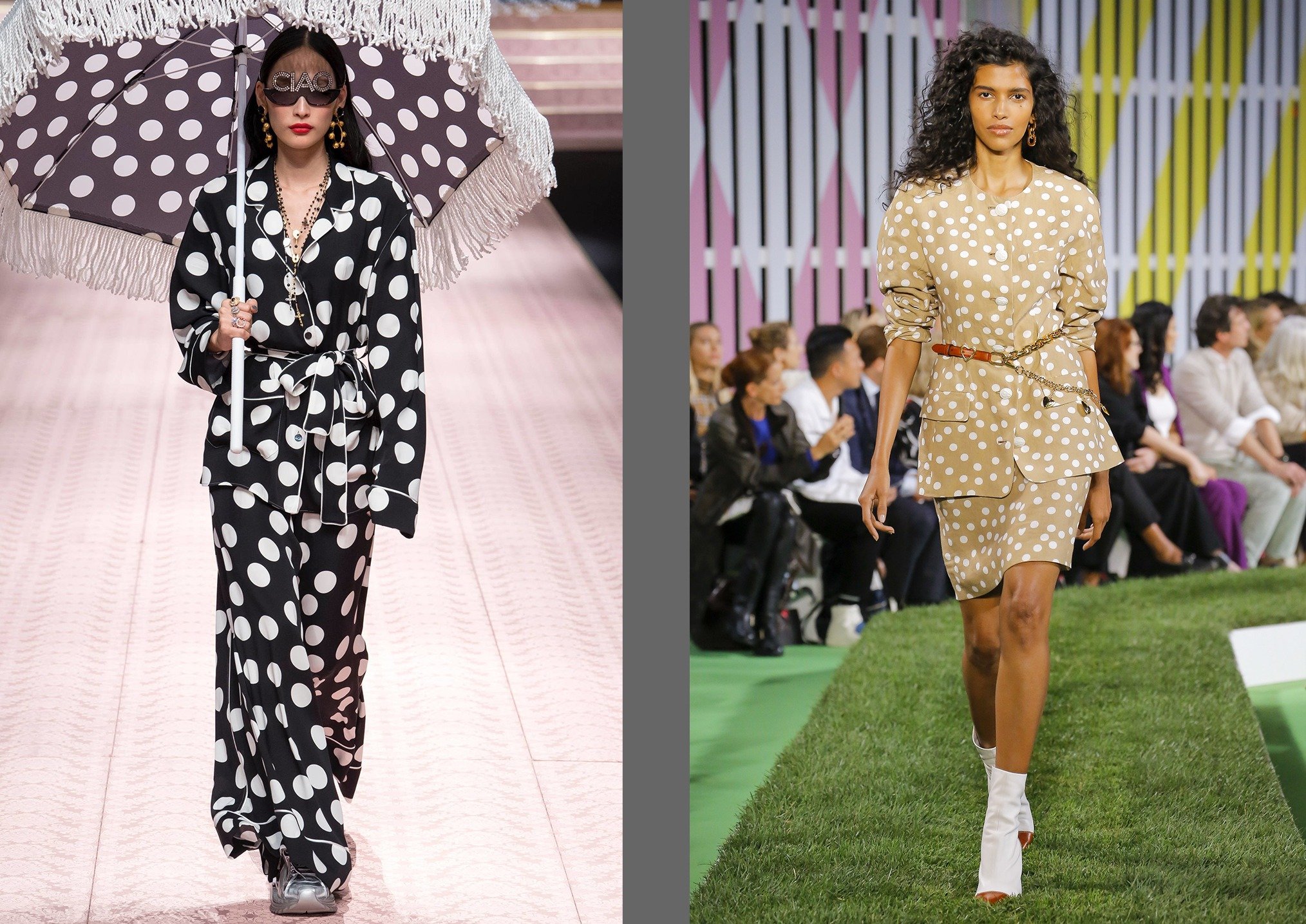 spring 2019 polka dot trend featuring dolce & gabbana and escada