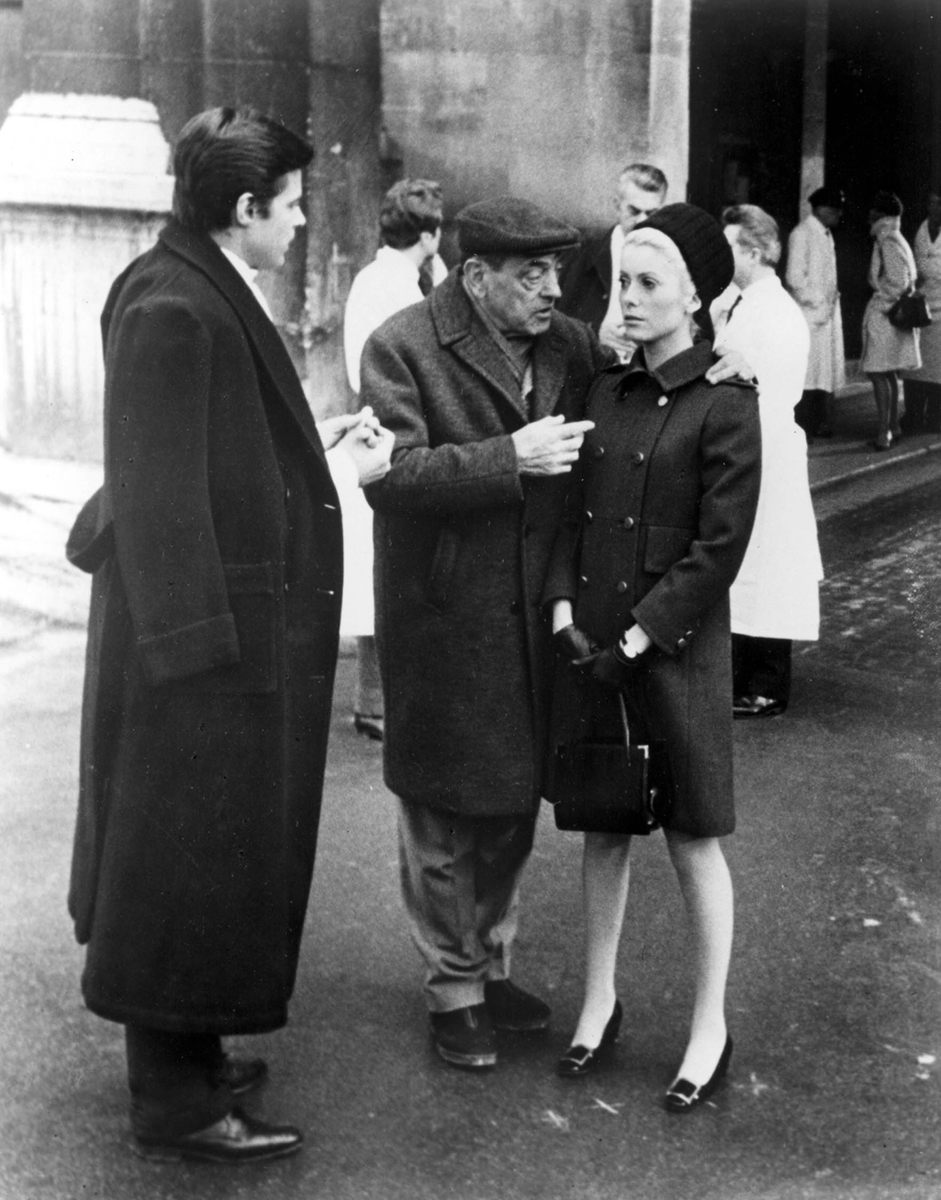 Serving as the inspiration behind the redesign, Catherine Deneuve wears the Belle Vivier Pumps on set during the Belle de Jour movie (1967).