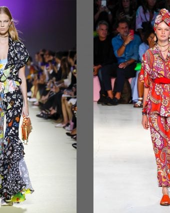 spring 2019 vintage floral trend featuring versace and etro