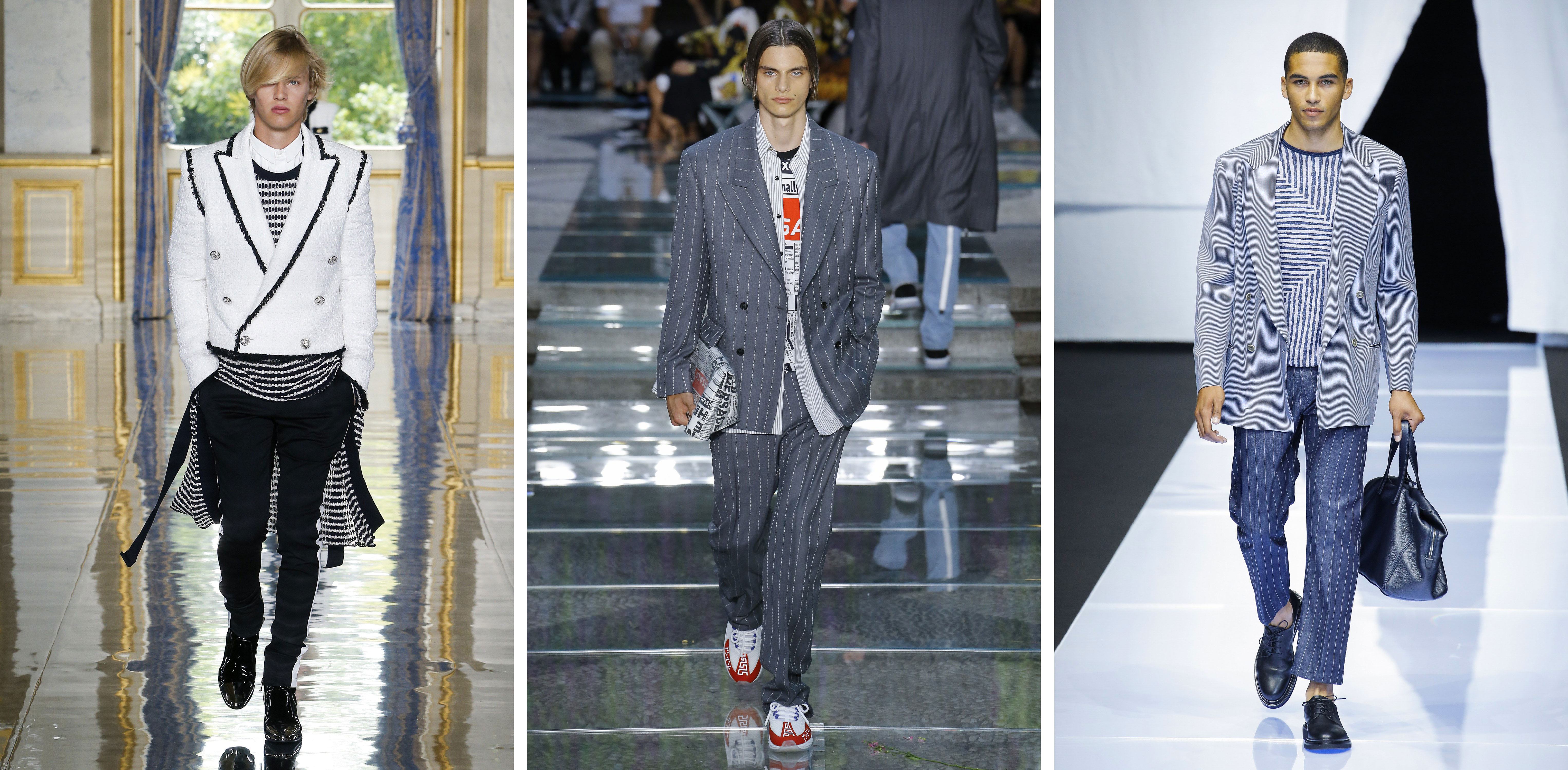 Spring 2019 runway looks from Balmain, Versace and Ermenegildo Zegna