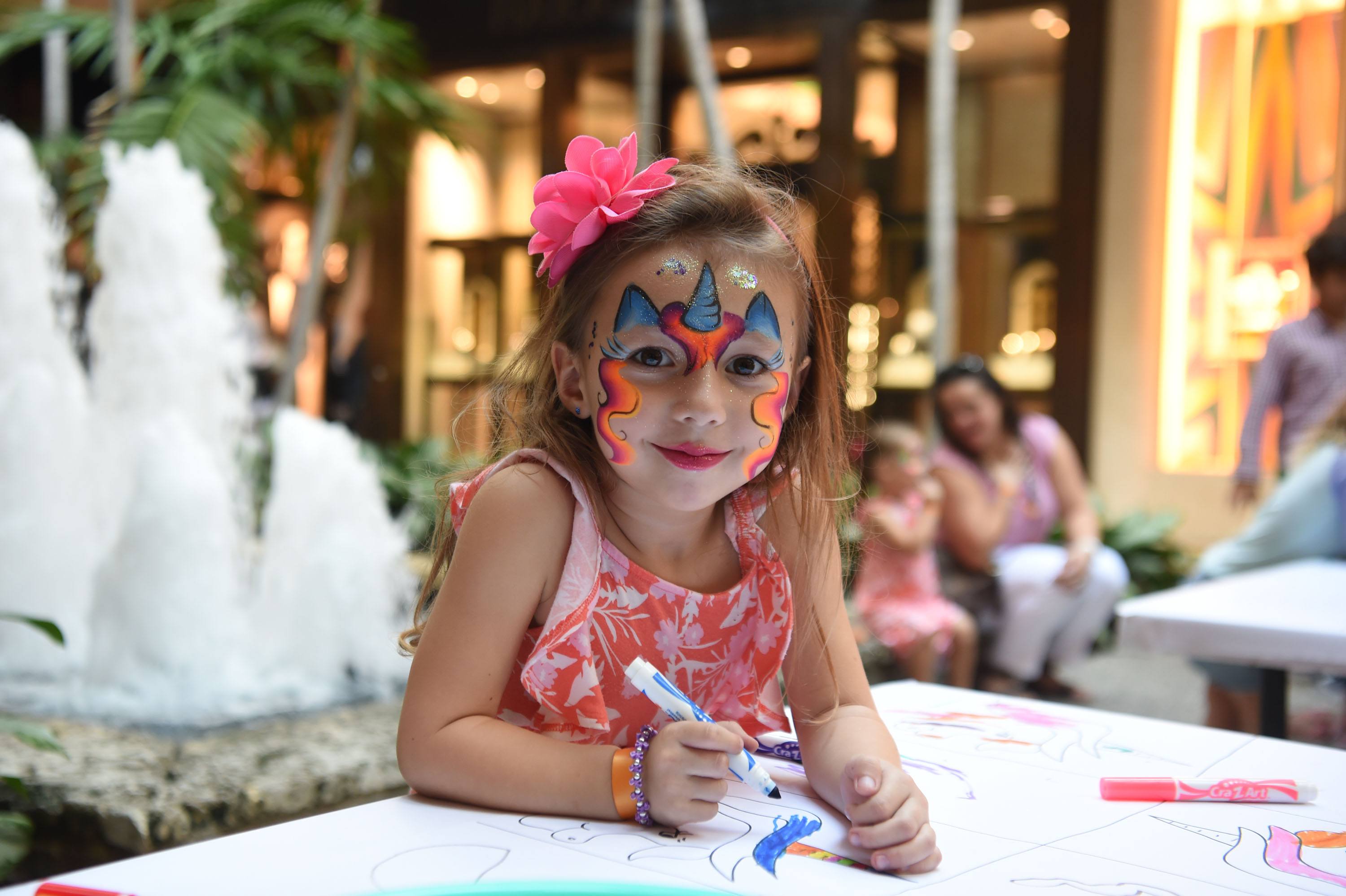 Activations were placed throughout the Shops for children of all ages, from face painting to drawing on graffiti tables and a fun station set up by Neiman Marcus