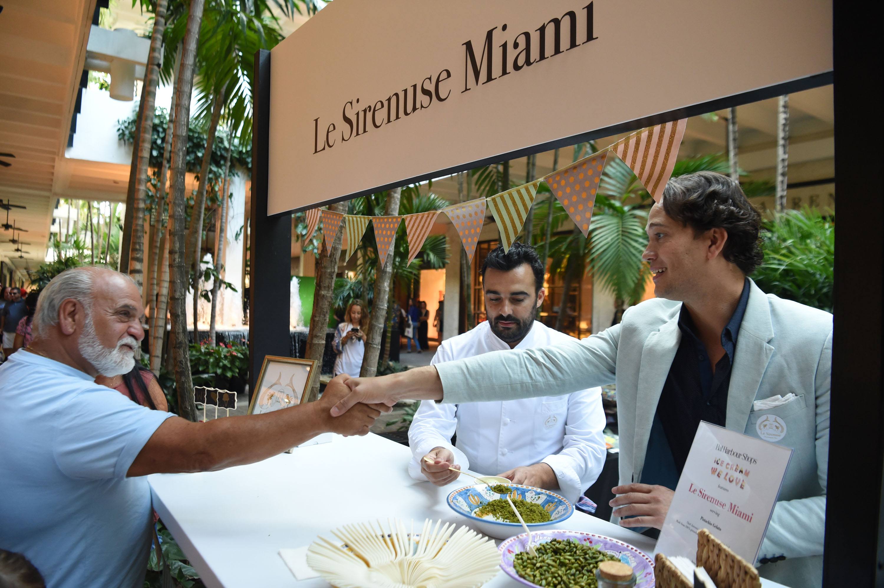 Le Sirenuse Miami served their guests their signature pistachio gelato topped with pistachio dust