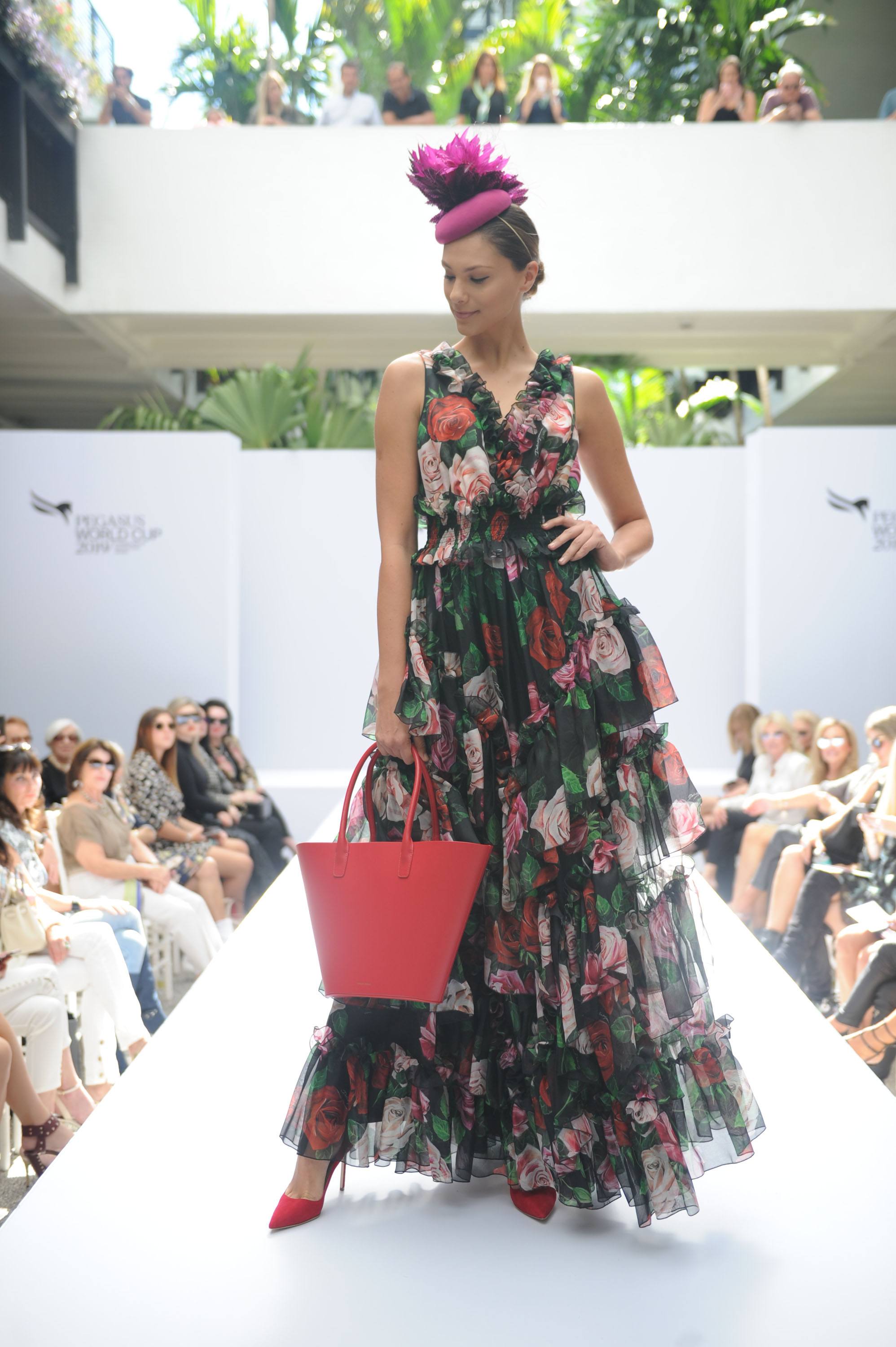 Model walking runway in Neiman Marcus Resort/Spring 2019 collection