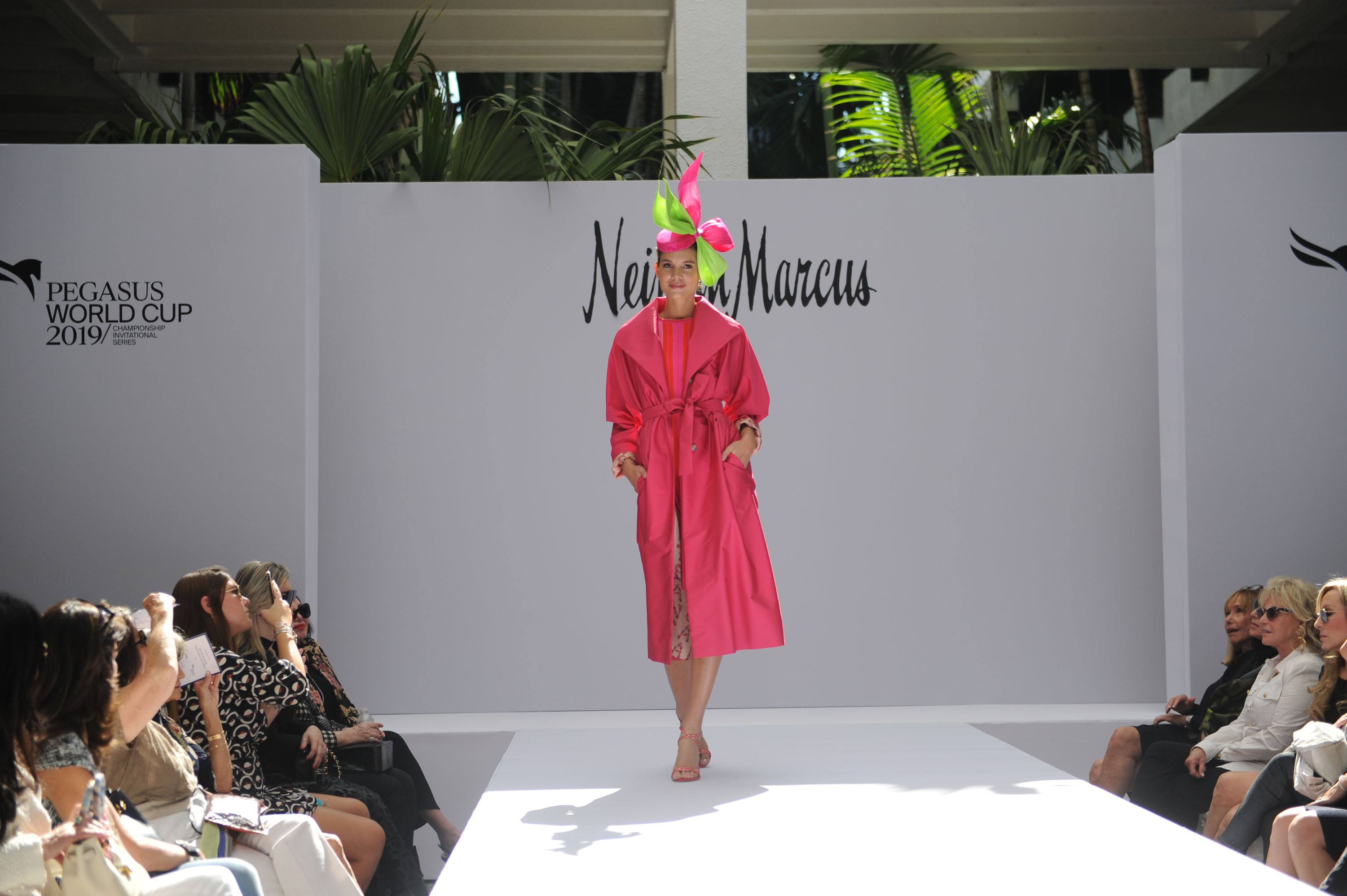 Model walking runway in Neiman Marcus Resort/Spring 2019 collection