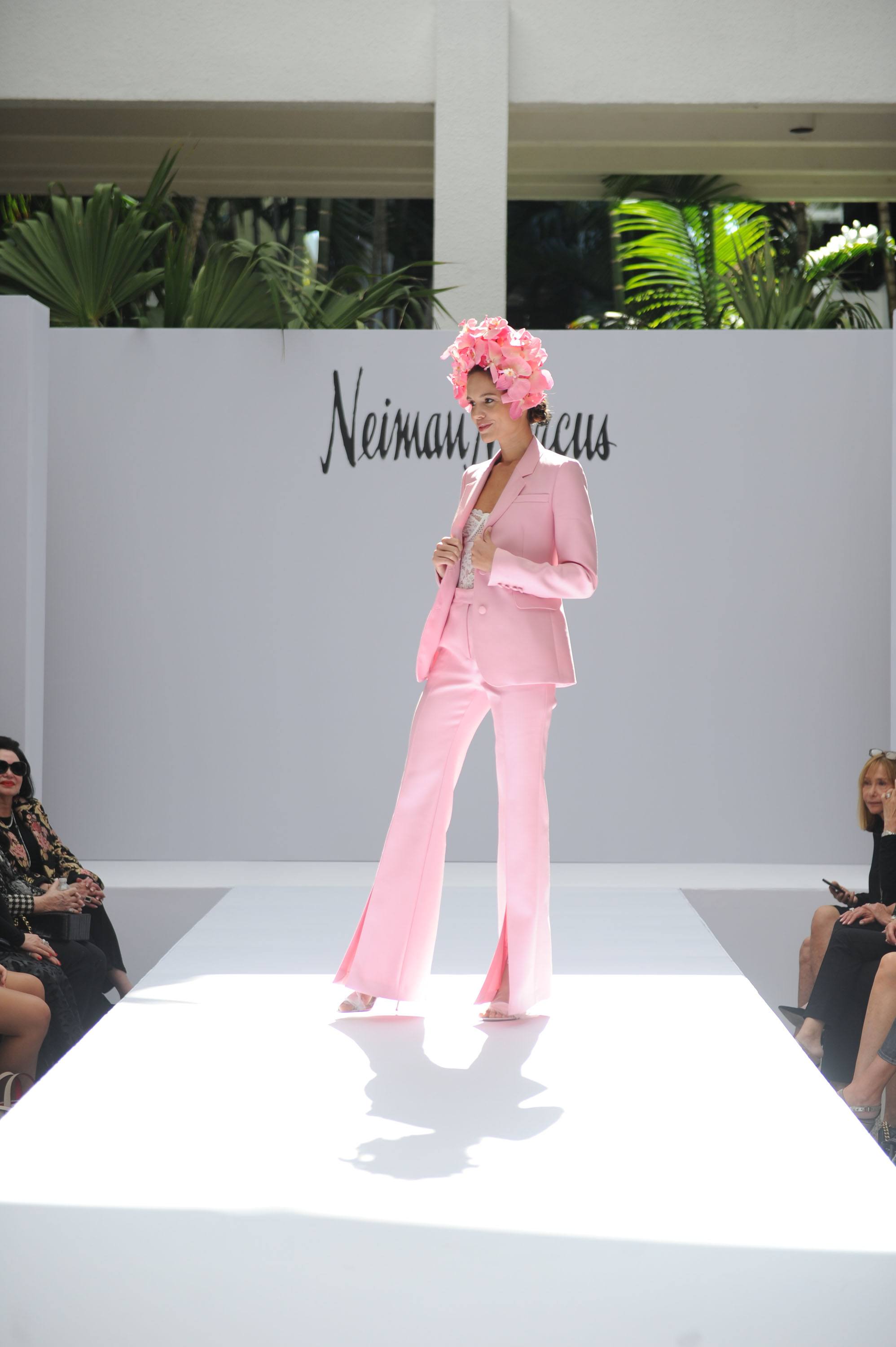 Model walking runway in Neiman Marcus Resort/Spring 2019 collection