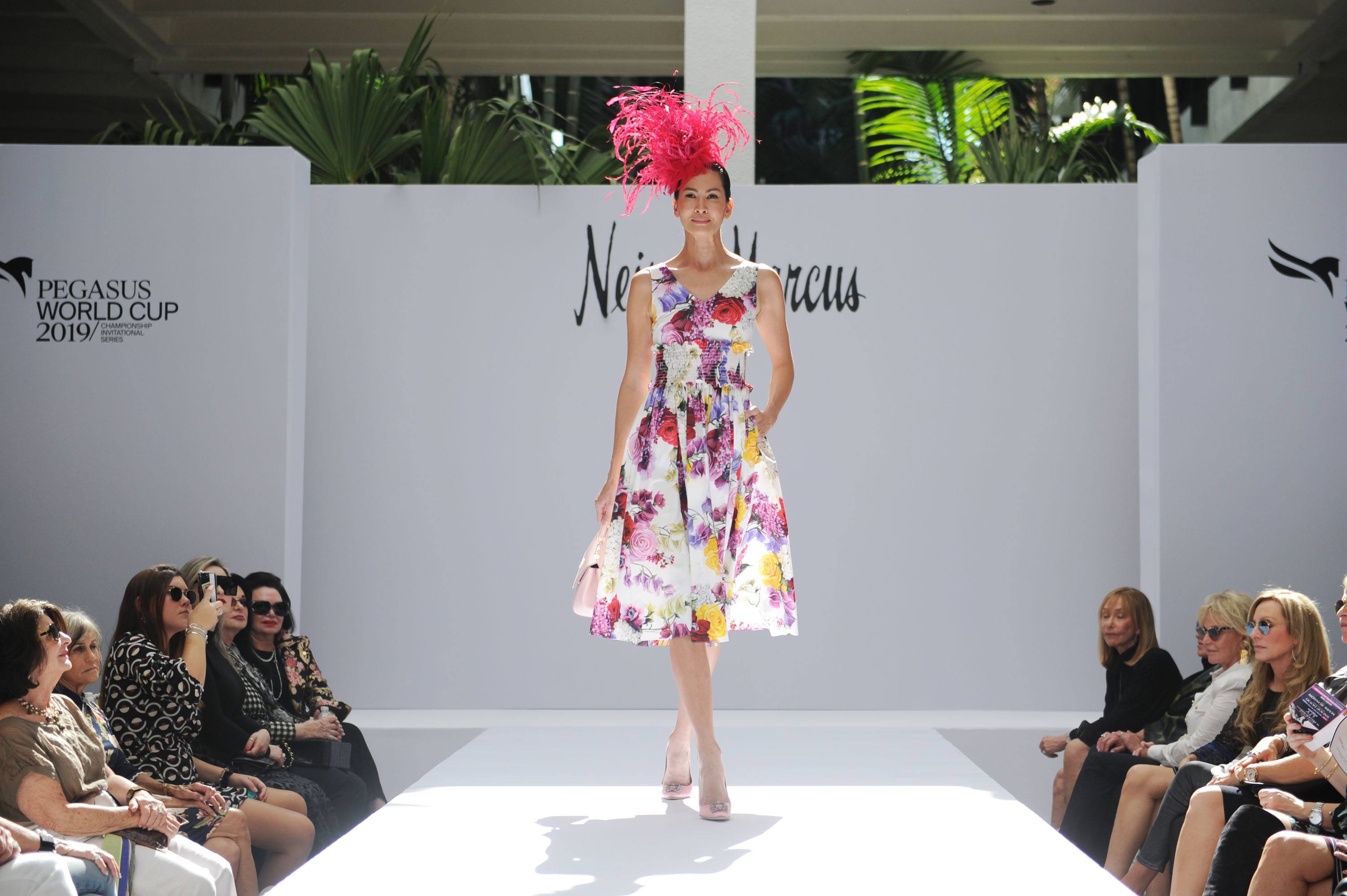 Model walking runway in Neiman Marcus Resort/Spring 2019 collection