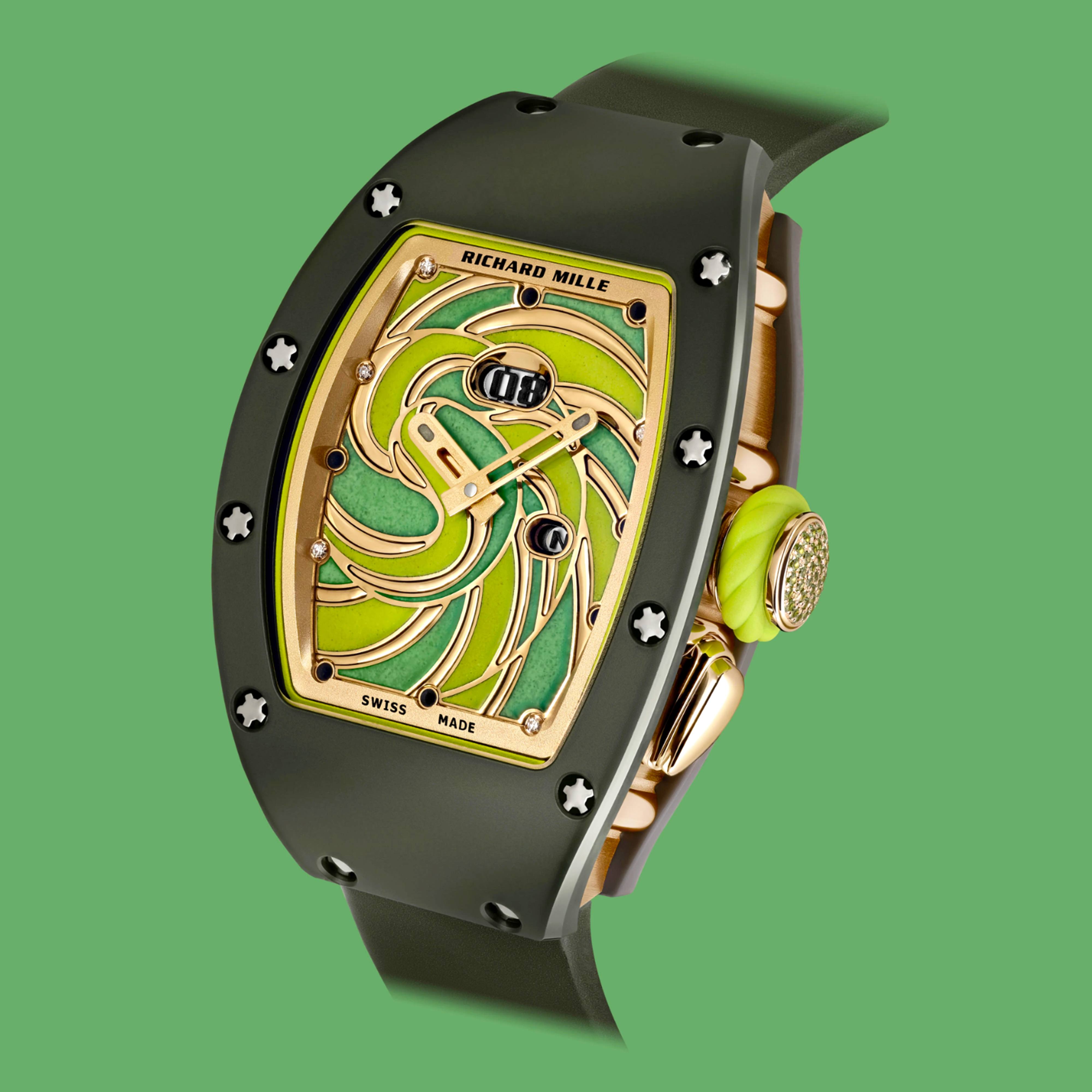 Richard Mille Bonbon Collection featuring the multi-colored RM 37-01 Automatic Sucette timepiece