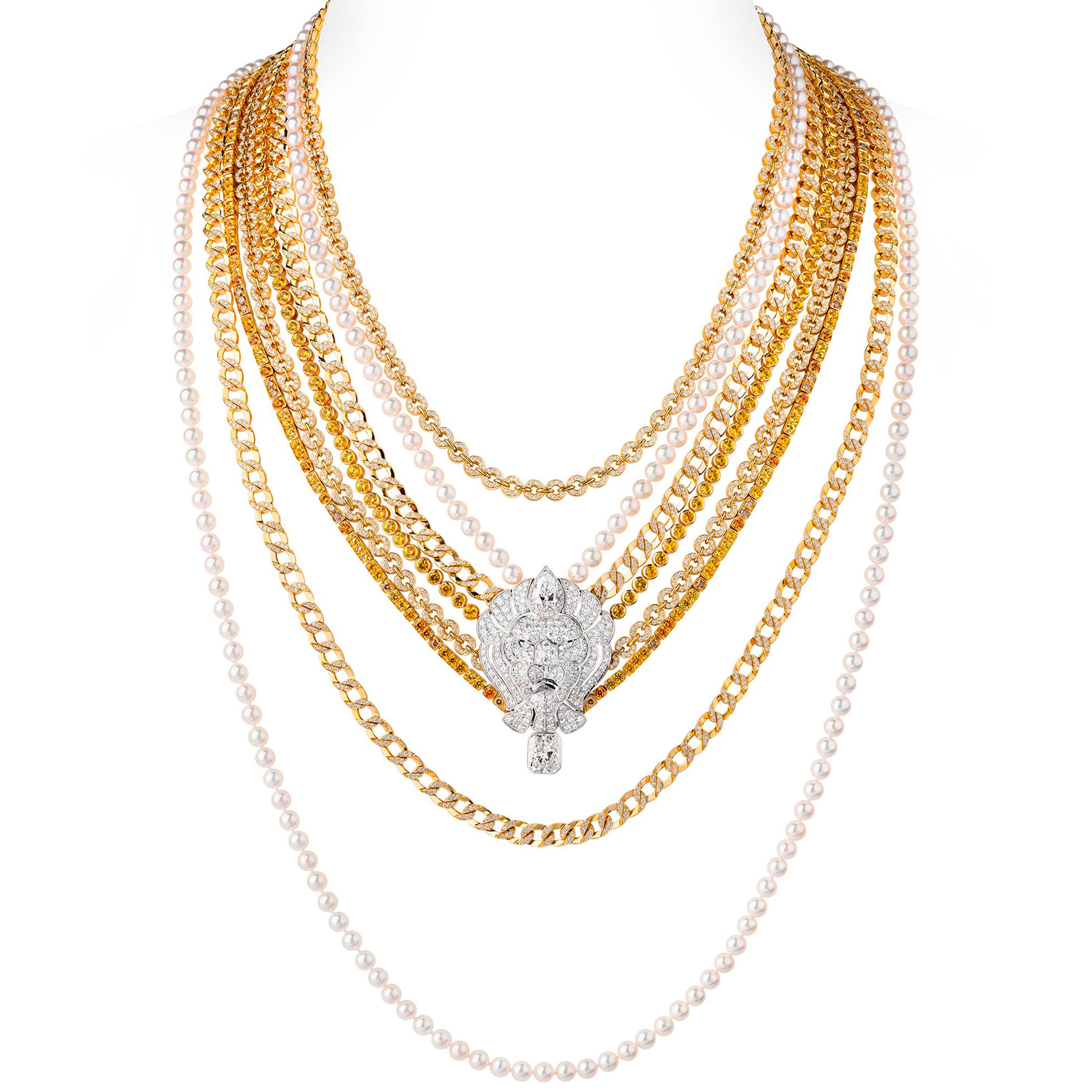 Chanel High Jewelry necklace in 18k white and yellow gold from the L’Esprit du Lion collection