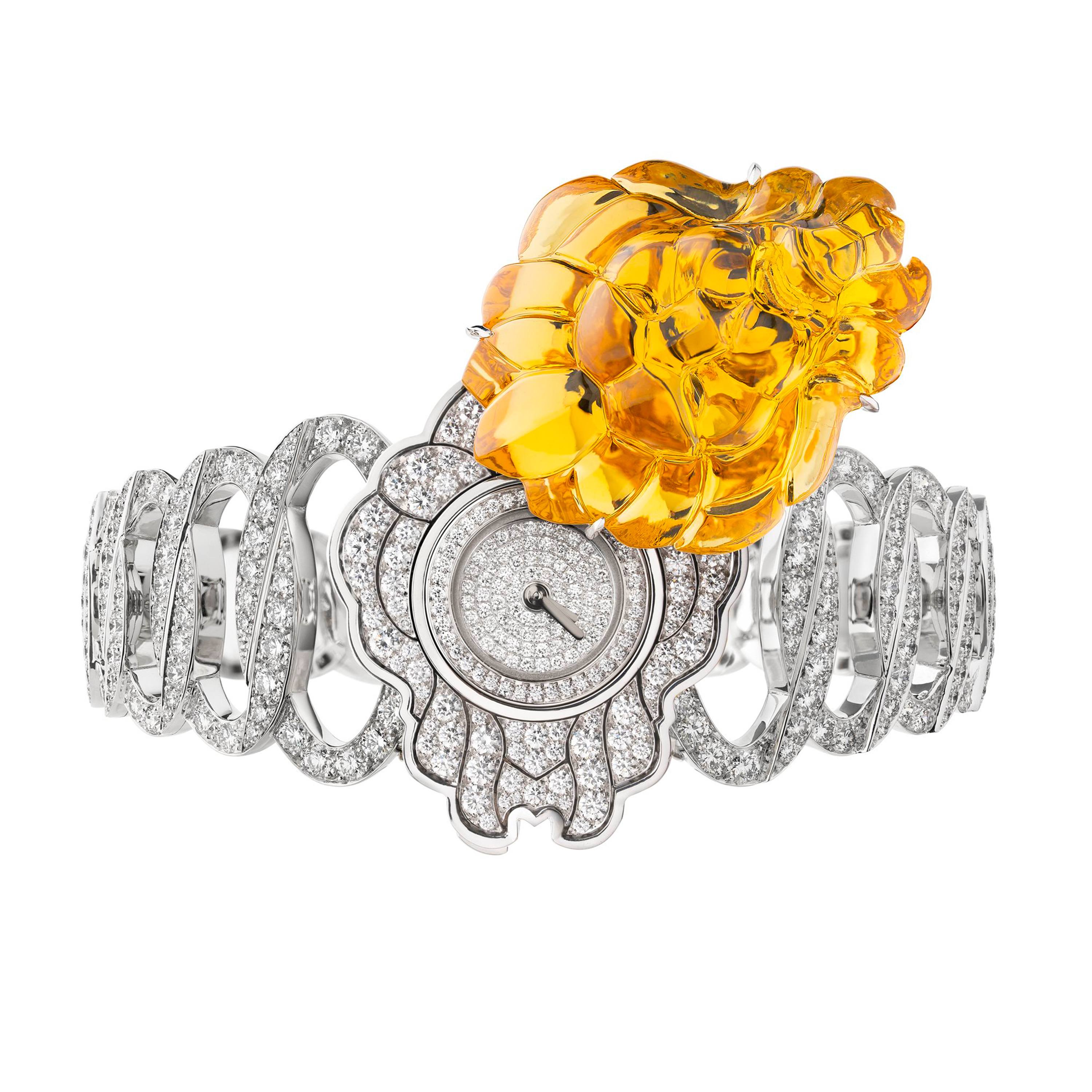 Chanel High Jewelry watch from the L’Esprit du Lion collection in 18k white and yellow gold