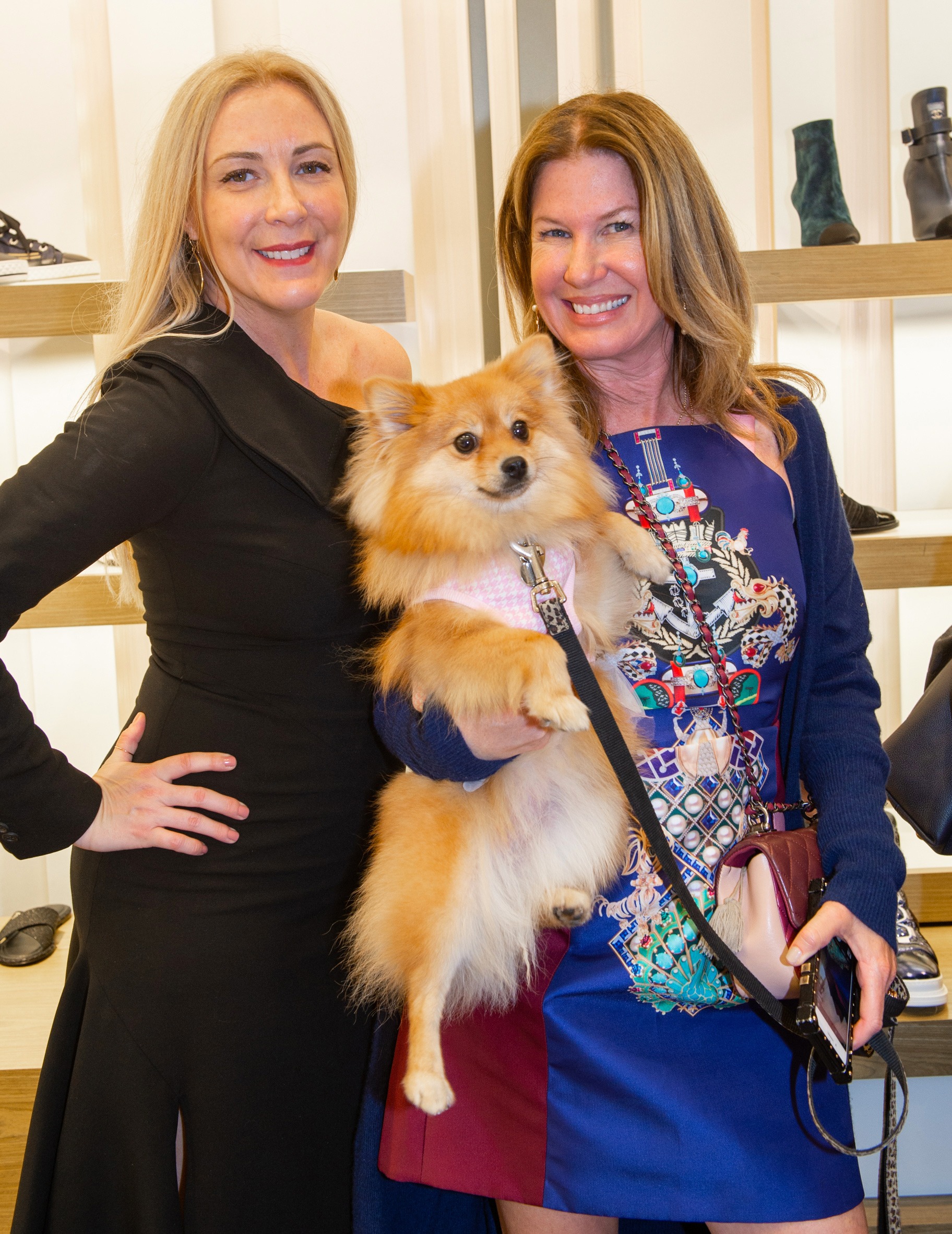 Founder of Walk In Style For The Animals, Angela Birdman and guest Dana Shear enjoying their shopping time inside Neiman Marcus Bal Harbour.