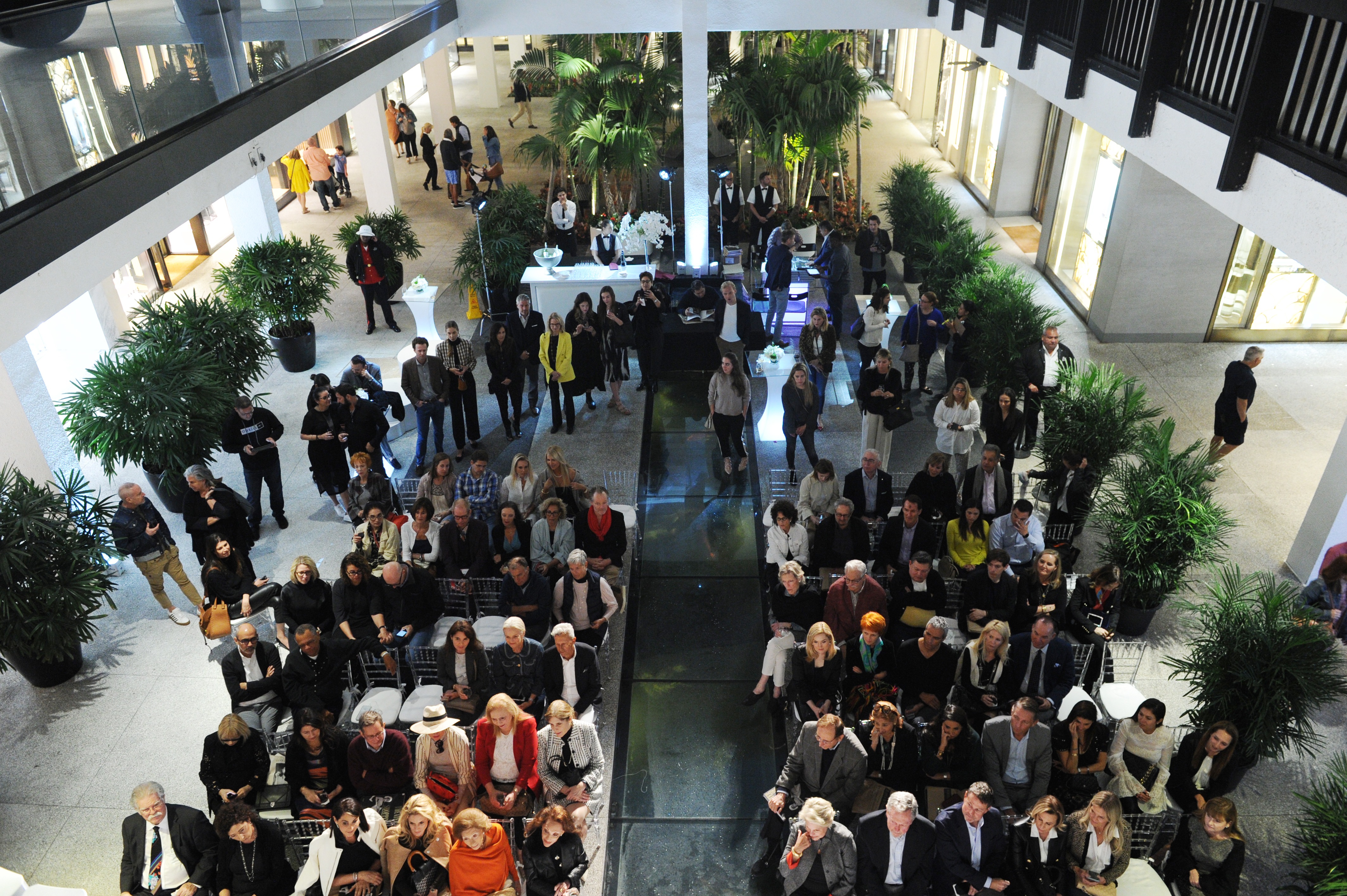 Atmosphere overhead of Theater of Shopping event in center courtyard Level One of the Shops