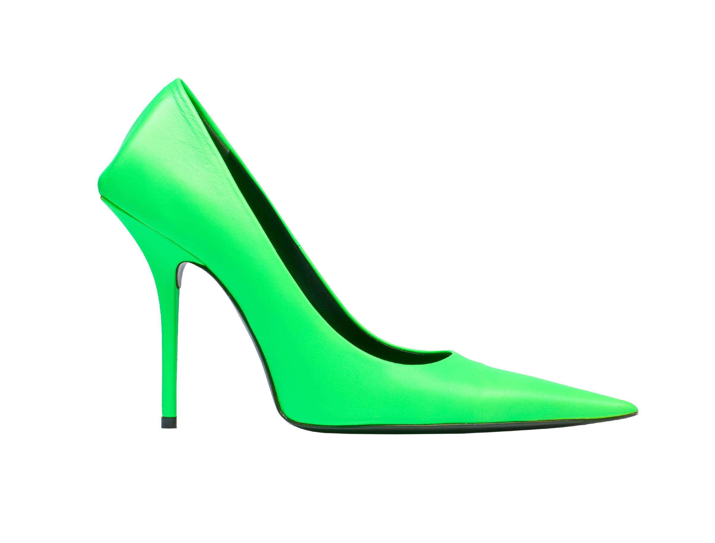 Neon green Balenciaga leather pump