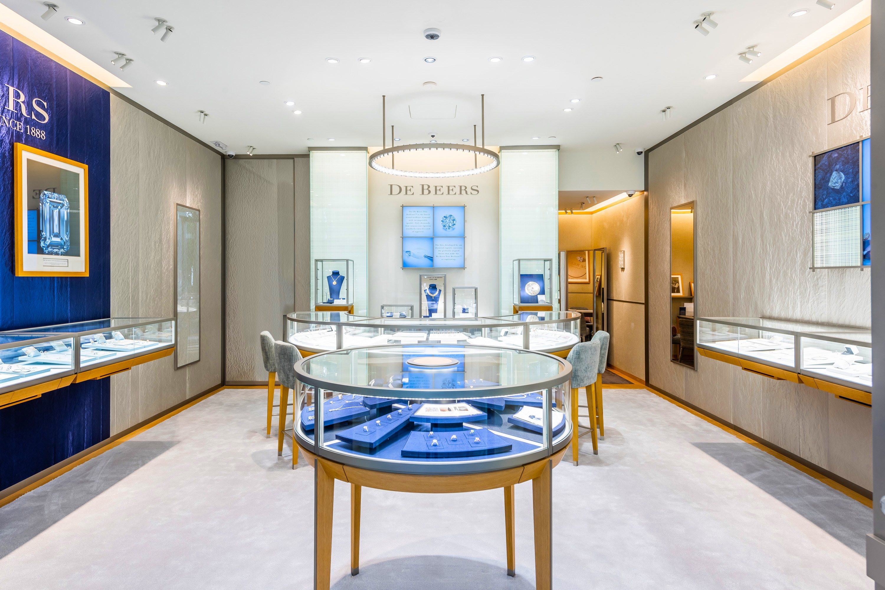 Inside the newly opened De Beers Jewellers Bal Harbour on Level 2 of the Shops