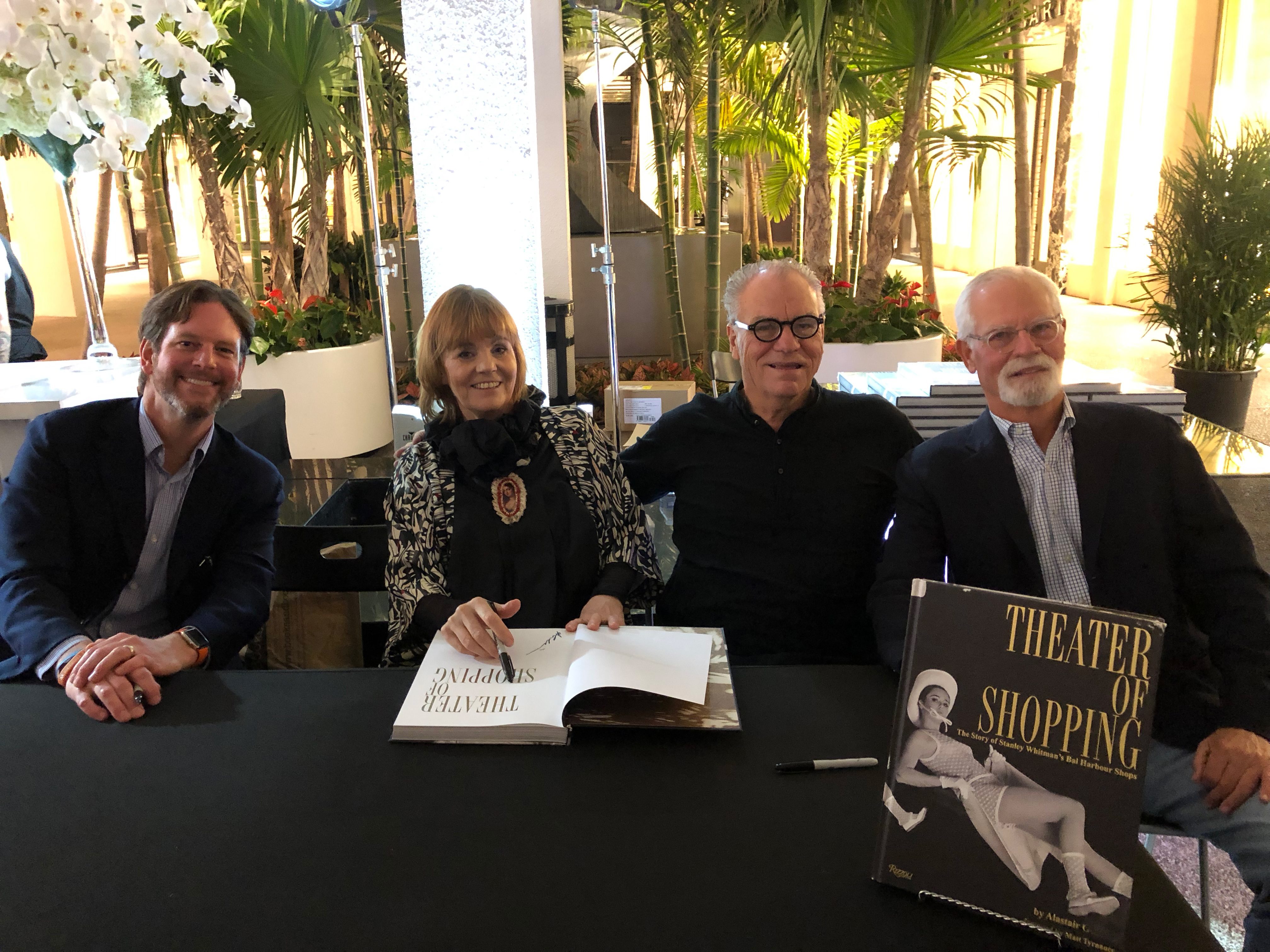 Matthew and Randy Whitman Lazenby, Barbara de Vries and Alastair Gordon signing the Rizzoli Theater of Shopping book