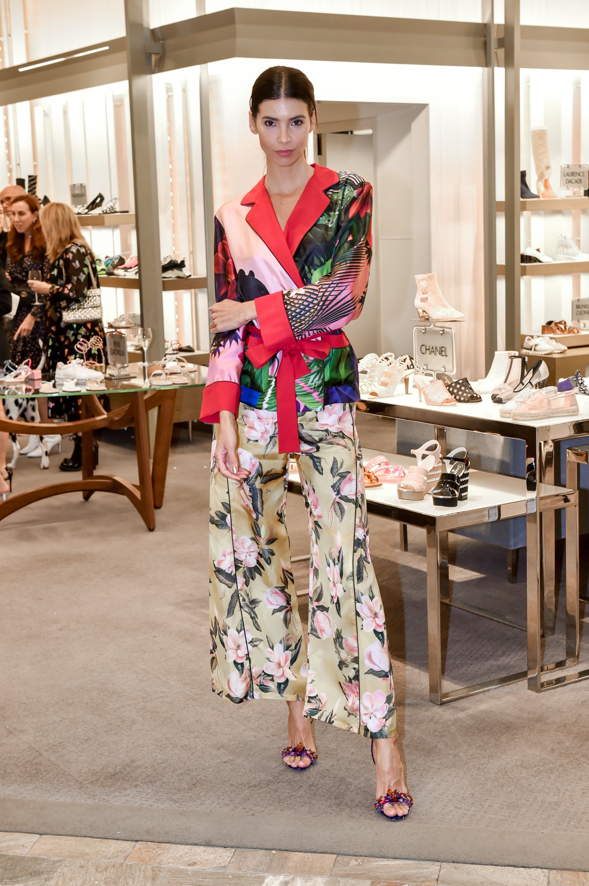 Model posing inside Neiman Marcus Bal Harbour