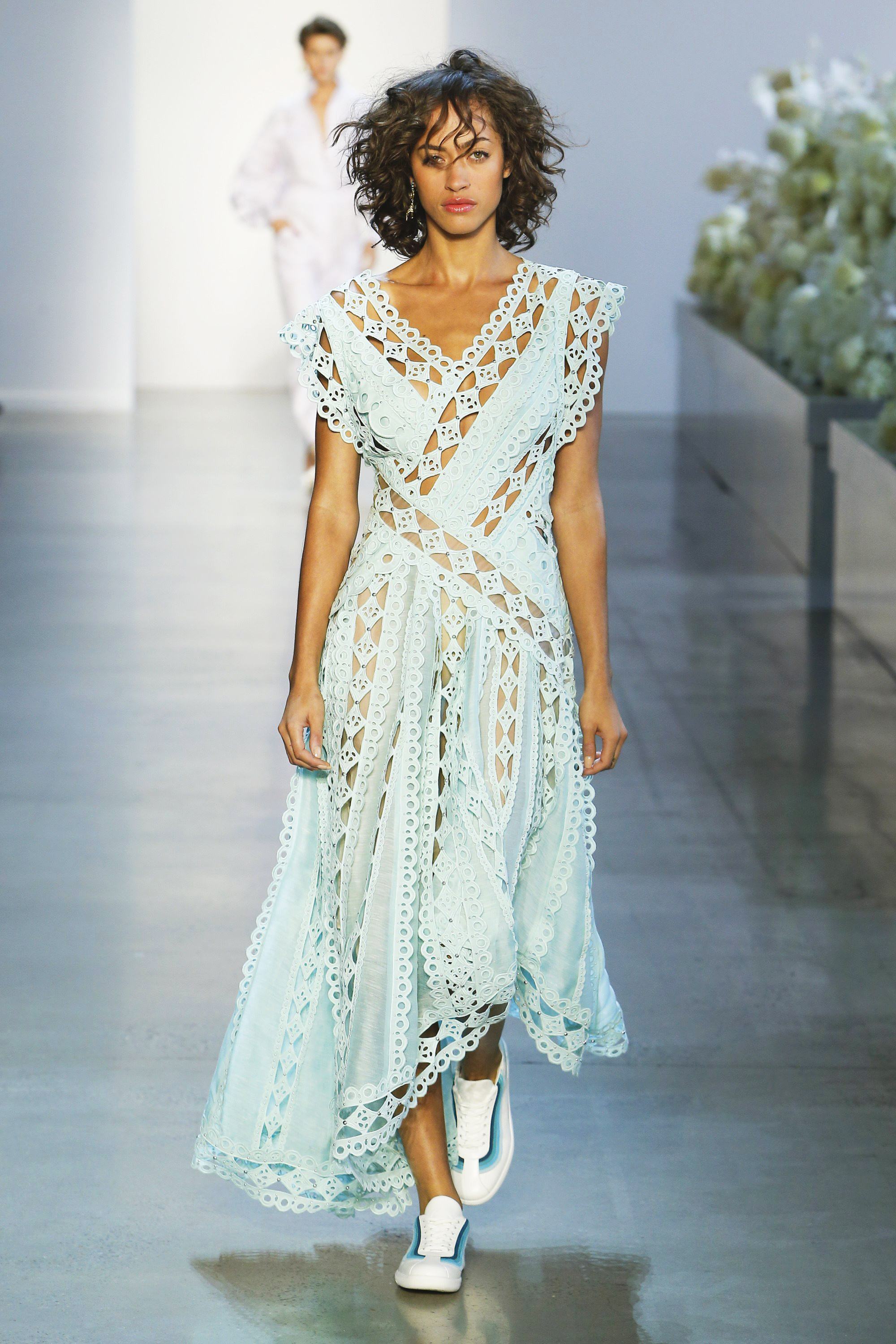 Mint green Zimmermann embroidered dress