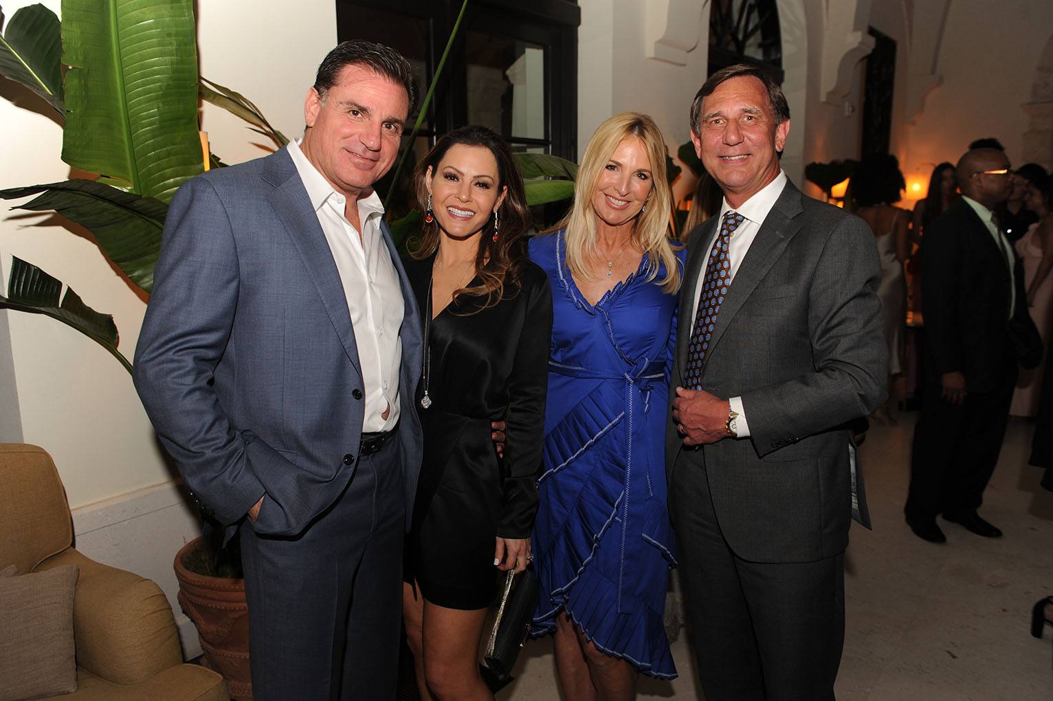 Dan Kodsi, Bru Kodsi, Sissy DeMaria-Koehne, & Guenther Koehne at Le Sirenuse Miami for De Beers Bal Harbour boutique opening celebration