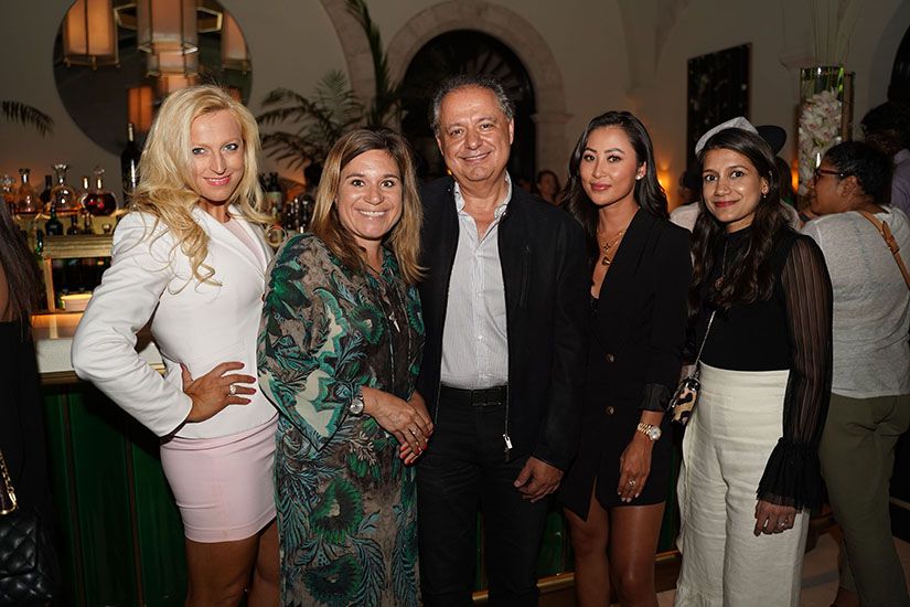 Kristina Krykhtin, Sarah Payton, Hamid Hashemi, Tina Stuck, & Pooja Johari at Le Sirenuse Miami for De Beers Bal Harbour boutique opening celebration