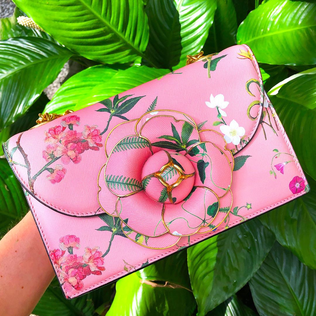 Floral-printed Oscar de la Renta TRO bag in pink