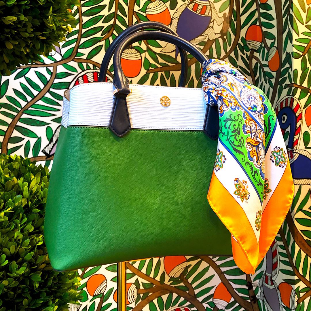 Tory Burch Green Leather Robinson Tote Tory Burch