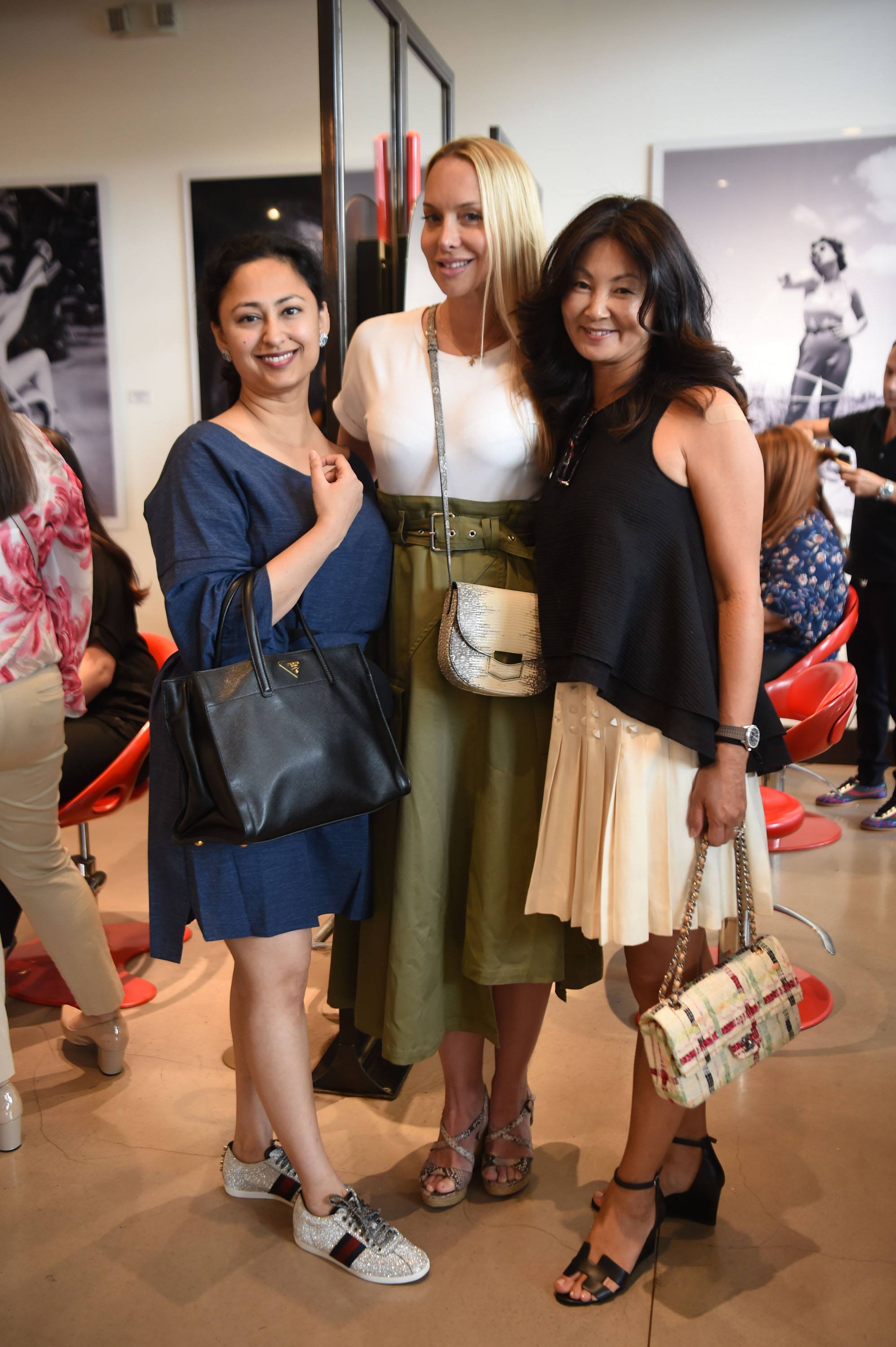 Ami Patel, Christina Getty, & Siri Willoch Traasdahl at Red Market Salon celebrating Wine, Women & Shoes