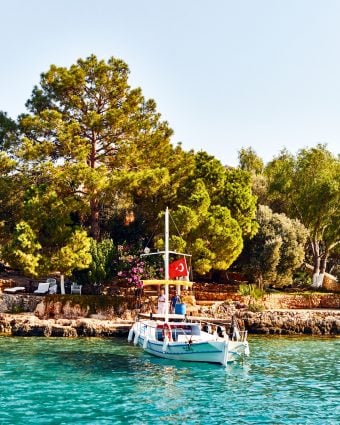 A blissful anchorage in the turquoise water of Kas. Photo by Olivier Pilcher.