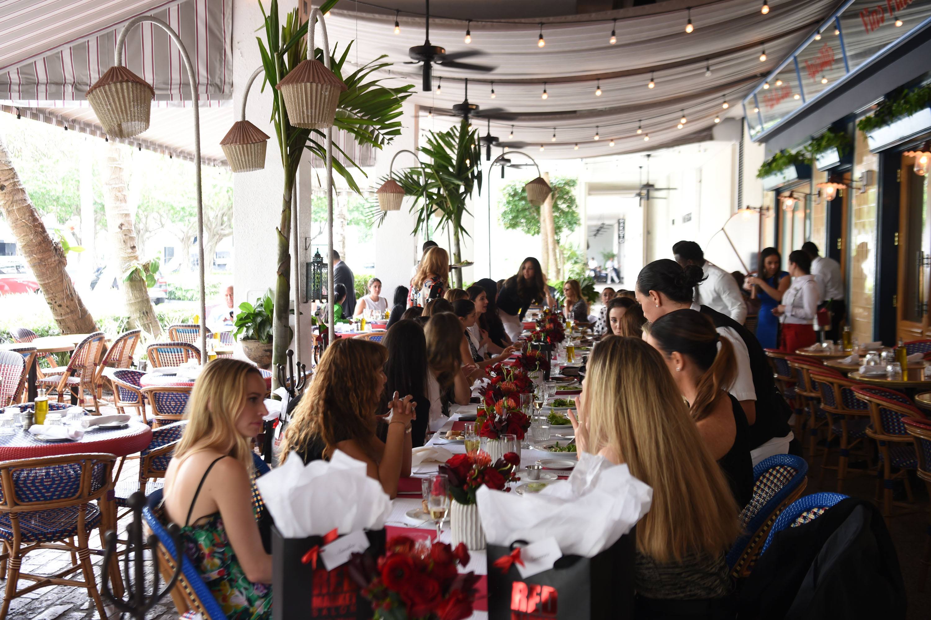 Ladies enjoying lunch at Le Zoo celebrating Wine, Women and Shoes