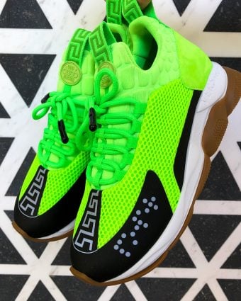 Versace Green Cross Chainer Sneakers