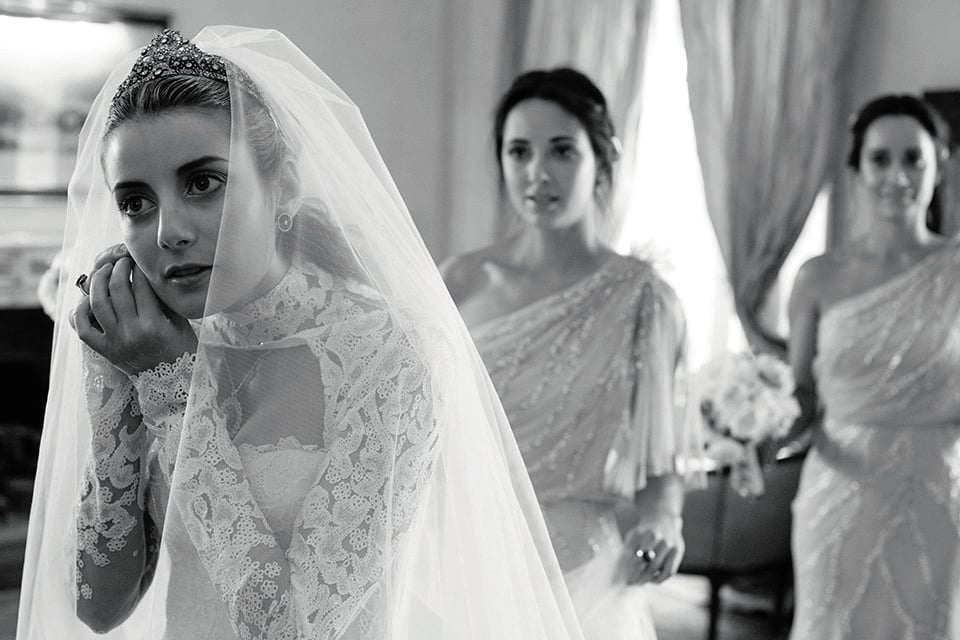 Lucrezia Buccellati wearing the Gianmaria Buccellati Tiara on her wedding day.