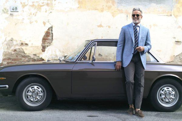 Cesare Attolini Spring Summer 2019 look with 100% Super 120's Wool trousers, Foderata tie and single-breasted jacket