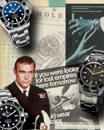 All titles are courtesy Rizzoli International Publications, ©2019 Sea Time by Aaron Sigmond and Mark Bernardo, Rizzoli New York, Collage created for SEA TIME: WATCHES by Lucas Irwin.