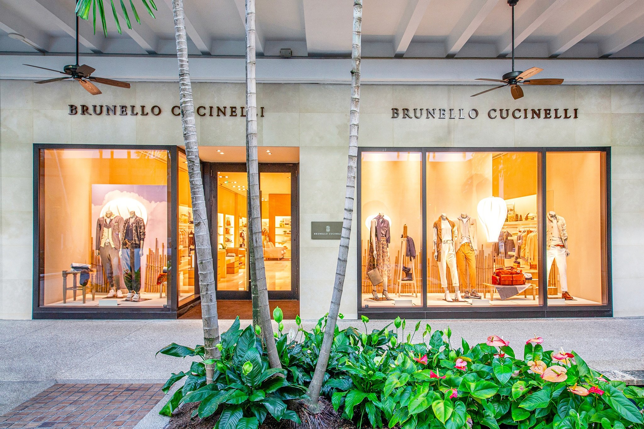 Outside the newly opened Brunello Cucinelli Bal Harbour boutique on Level 1.