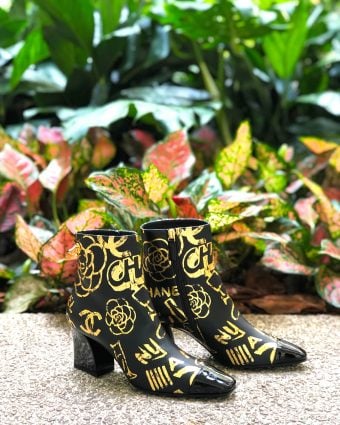 Chanel Ankle Boot in Gold & Black