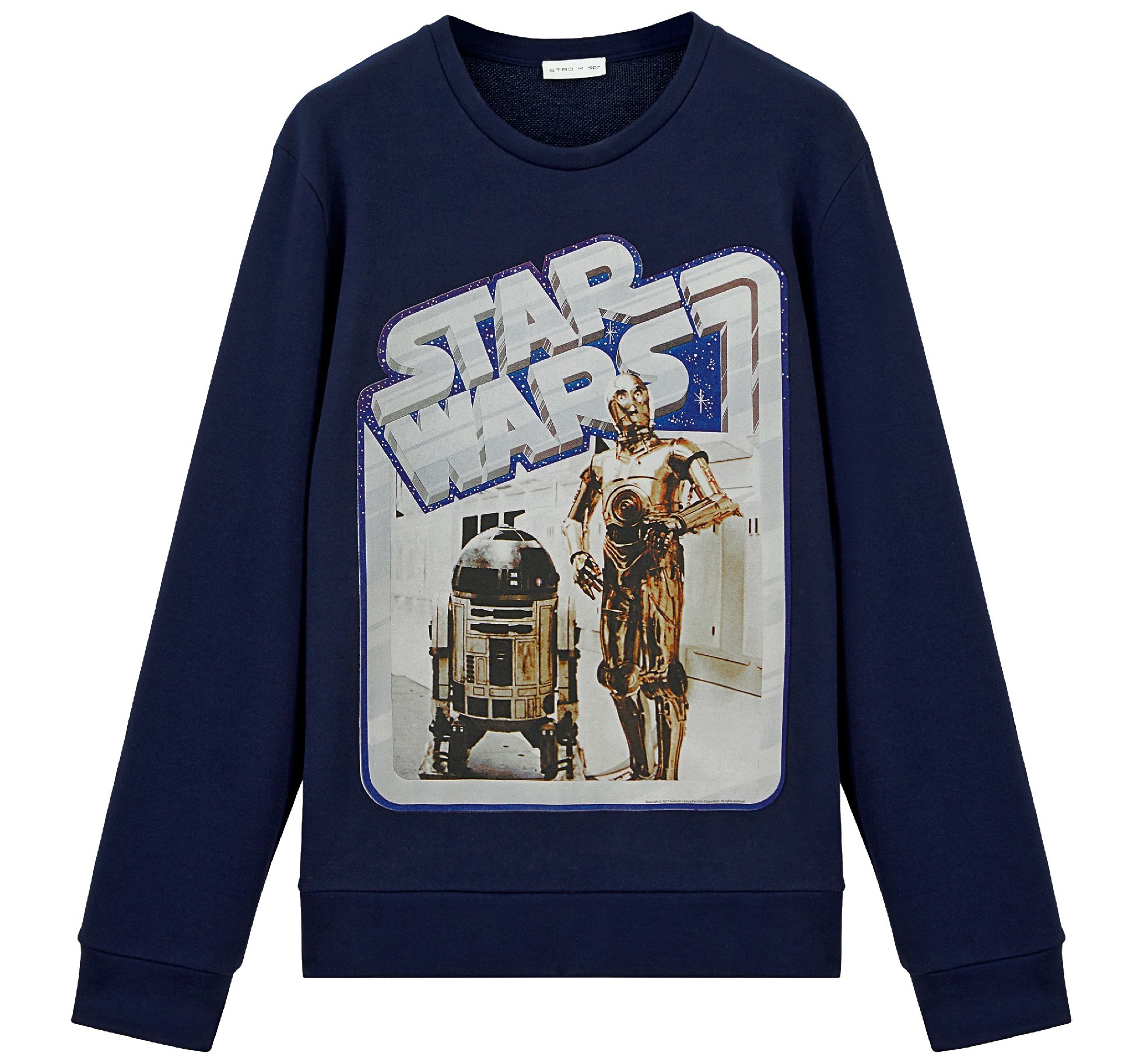 ETRO X STAR WARS black sweater featuring droids R2D2 and C3PO